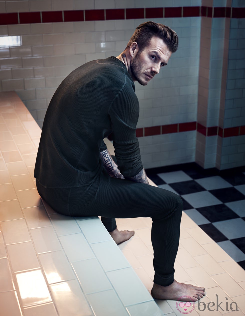 David Beckham con un pijama de la colección otoño/invierno 2013/2014 Bodywear de H&M