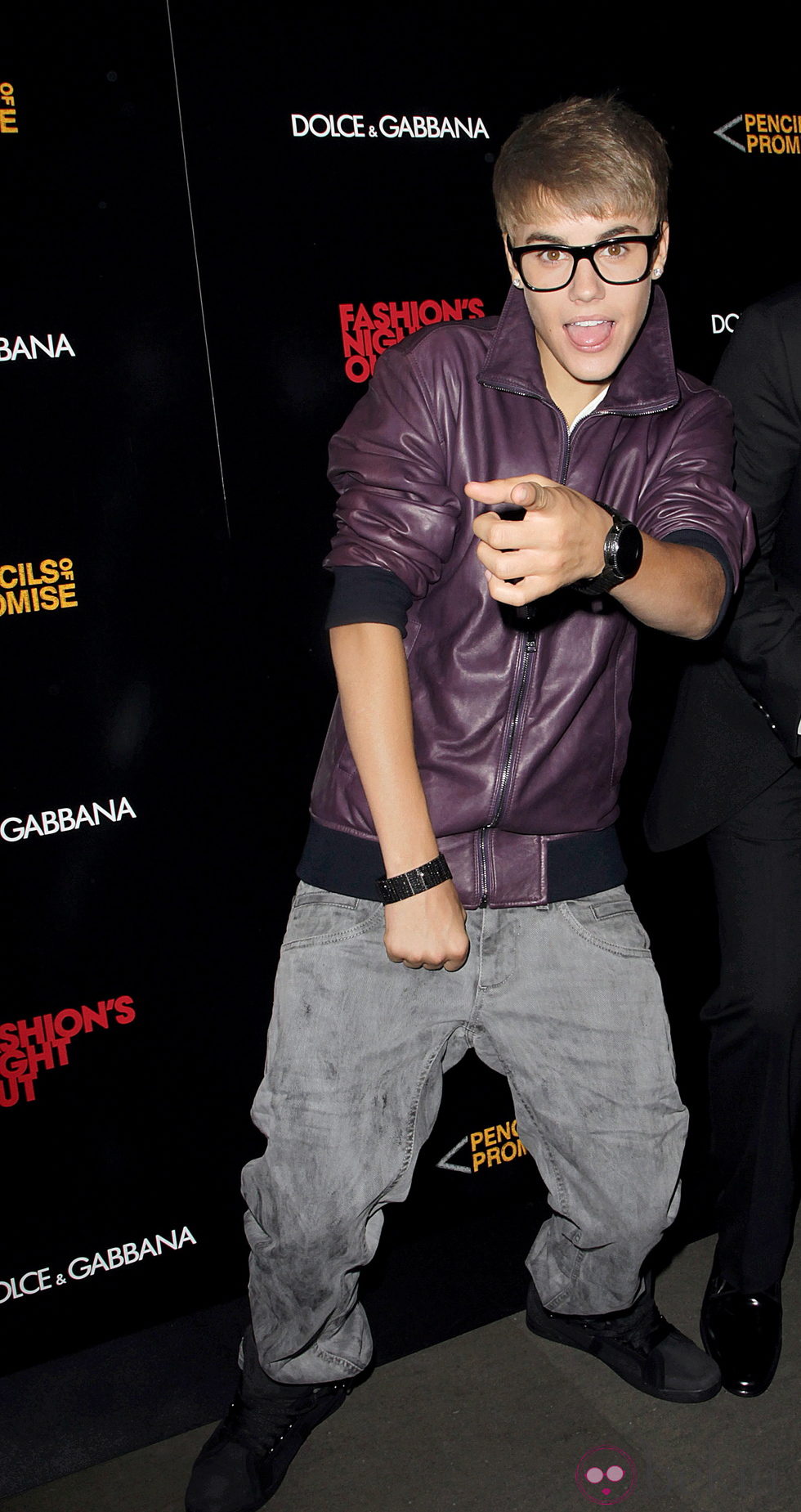 Justin Bieber en la tienda de Dolce & Gabbana durante la Vogue Fashion's Night Out 2011