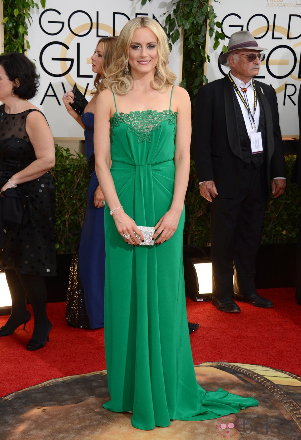 Taylor Schilling con un vestido de Thakoon en la alfombra roja de los Globos de Oro 2014