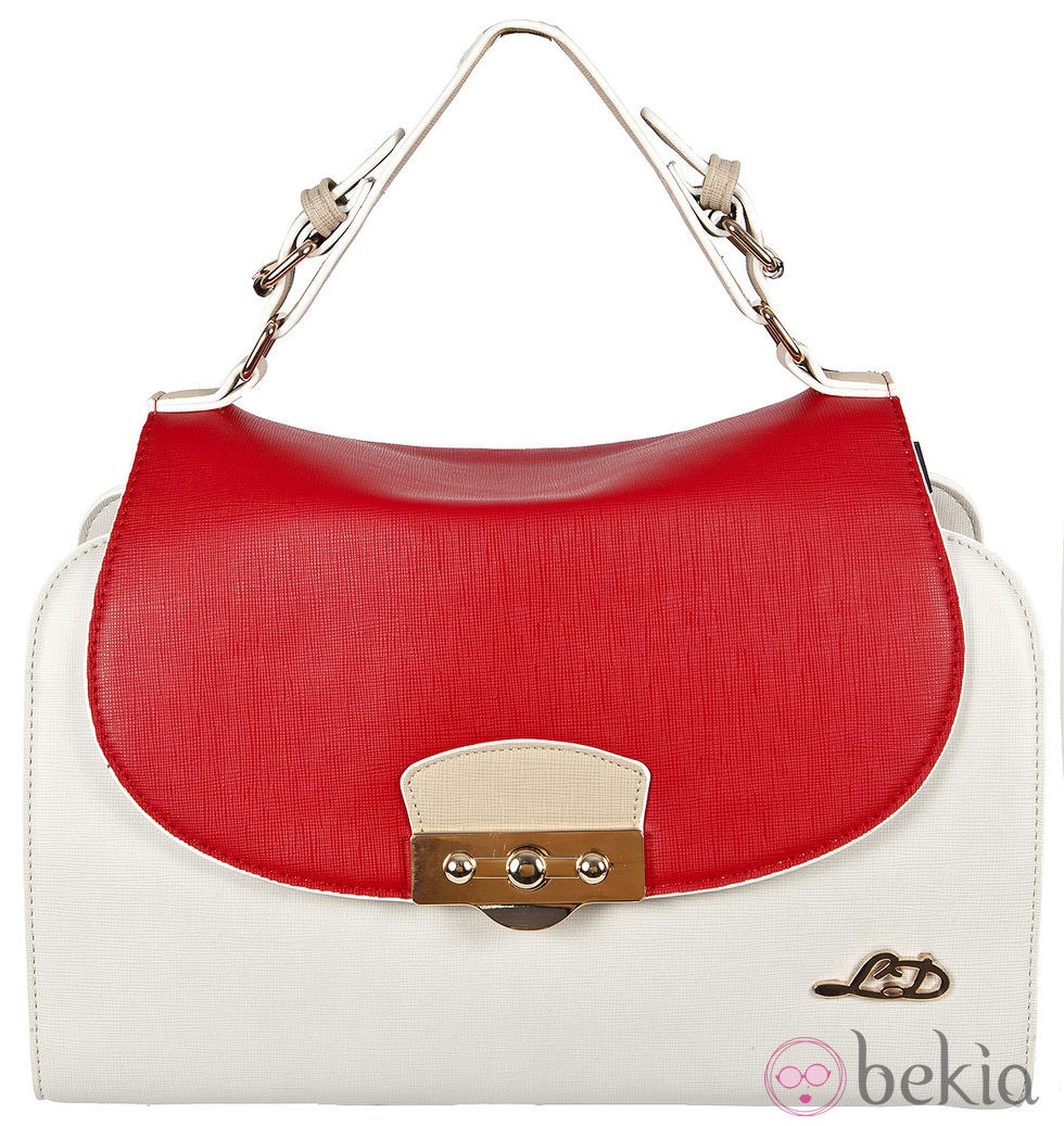 Bolso blanco y rojo de Loeds para verano 2014