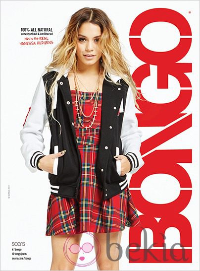 Vanessa Hudgens con vestido de cuadros escoceses para la nueva campaña otoño/invierno 2014 de Bongo