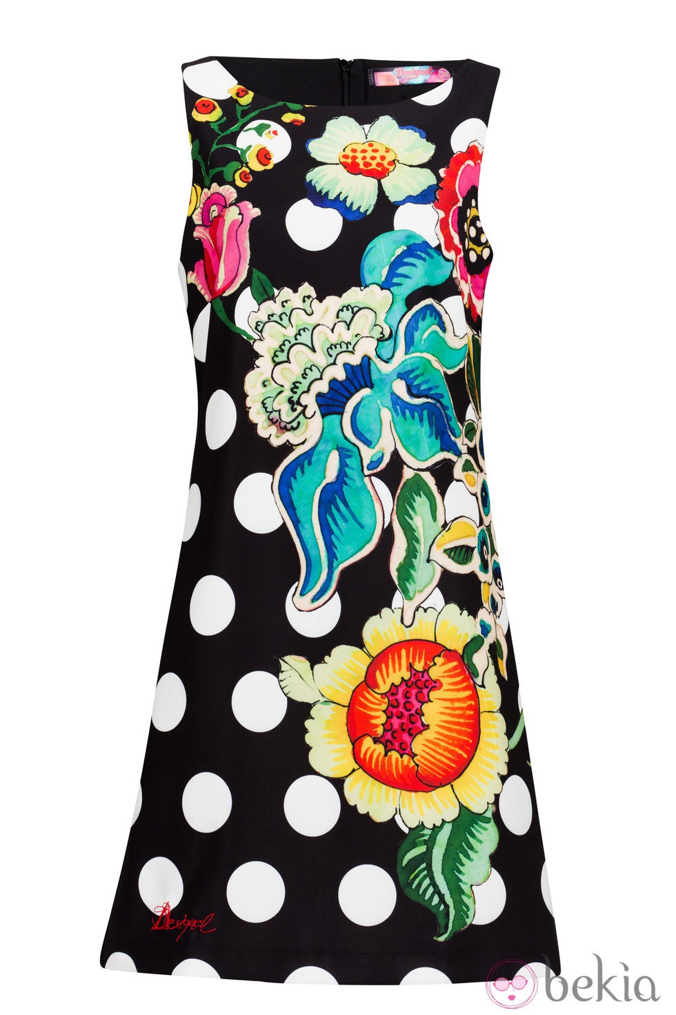 Vestido con estampado floral y de lunares de la colección otoño/invierno 2014 de Desigual