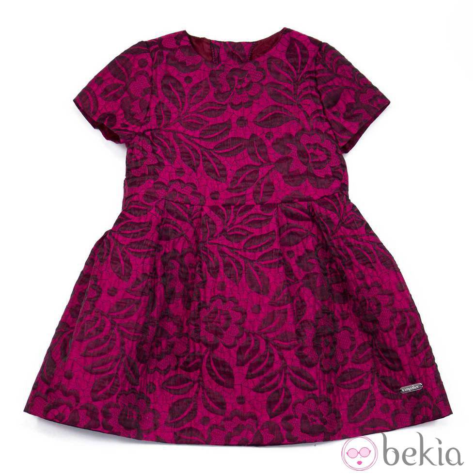 Vestido en granate con estampado floral de Conguitos de la nueva colección otoño/invierno 2014/2015