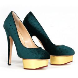 Zapatos verdes de plataforma de Charlotte Olympia