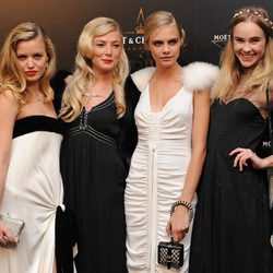 Georgia May Jagger, Clara Paget y Clara Delevingne en los premios de la moda Moët & Chandon Étoile en Londres