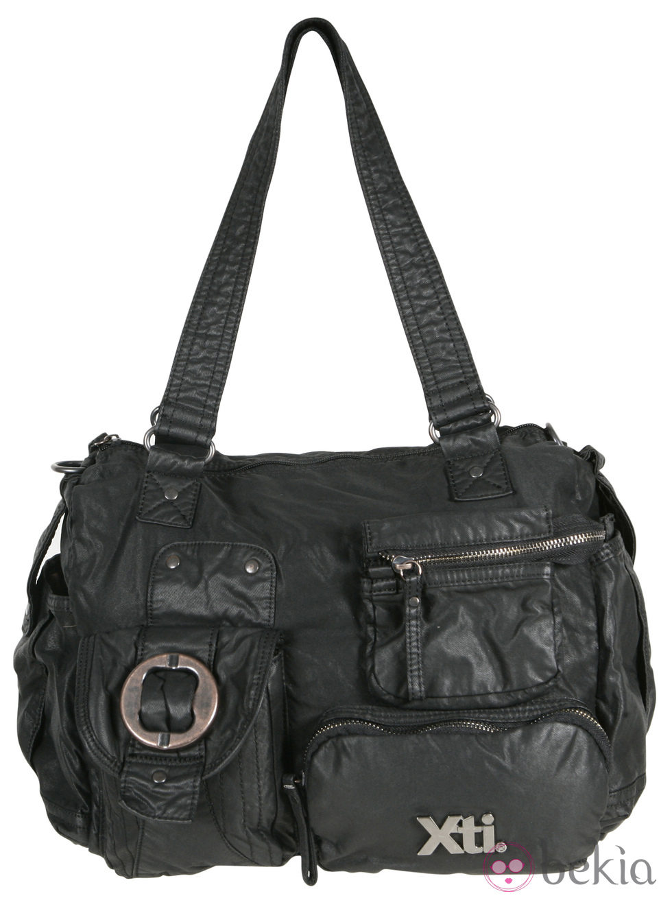 Bolso negro de cremalleras de la colección otoño/invierno 2011/2012 de Xti