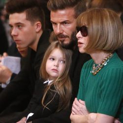 David Beckham y su hija Harper en el desfile de Victoria Beckham en Nueva York Fashion Week 2015