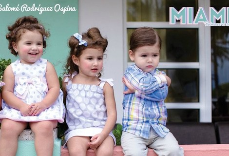 Salomé Rodríguez Ospina posando junto a dos niños más para la colección 'Miami' de EPK