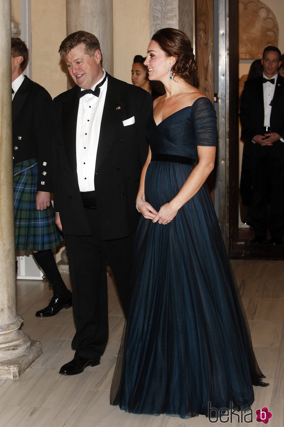 Kate Middleton con vestido de Jenny Packham