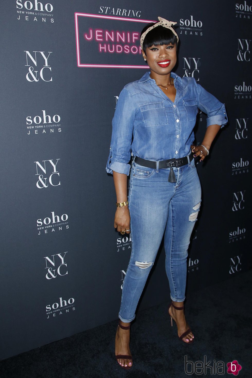 Jennifer Hudson en la presentación de la colección otoño 2015 de New York & Company's Soho Jeans