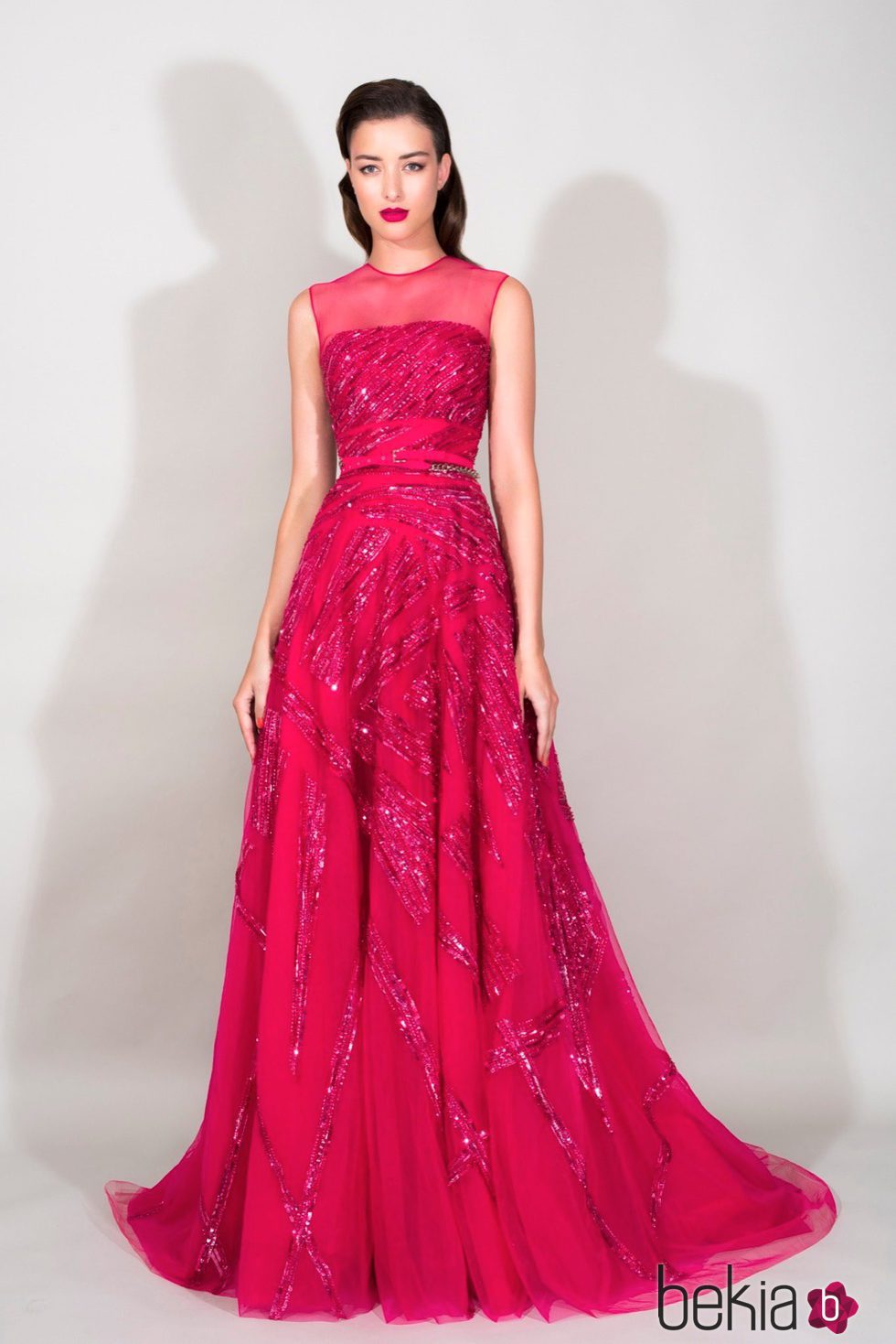 Vestido largo rosa de la Colección Resort 2016 de Zuhair Murad