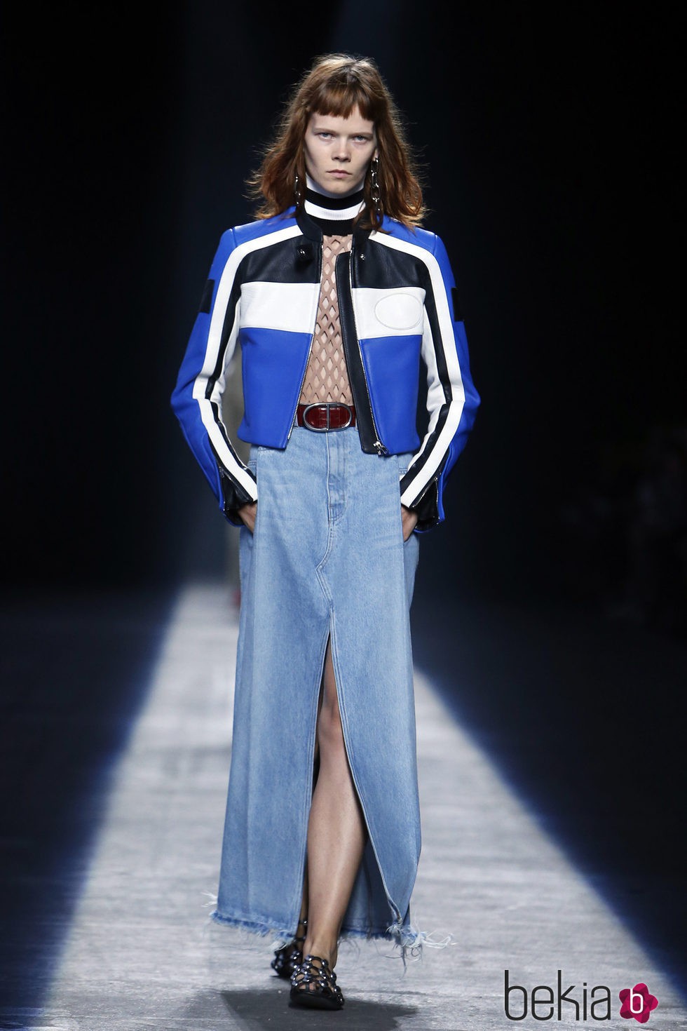 Falda-pantalón vaquero colección primavera/verano 2016 de Alexander Wang en Nueva York Fashion Week