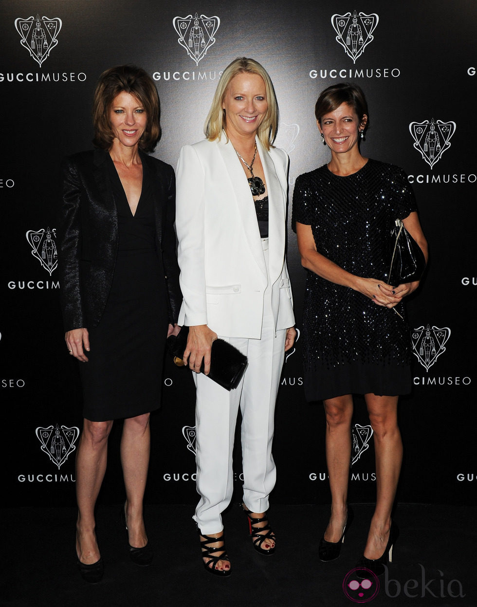 Robbie Myers, Linda Wells y Cynthia Leive en la inauguración del Museo Gucci en Florencia