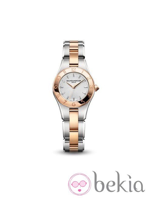 Reloj de acero con oro rosa de la colección Línea de la firma Baume & Mercier