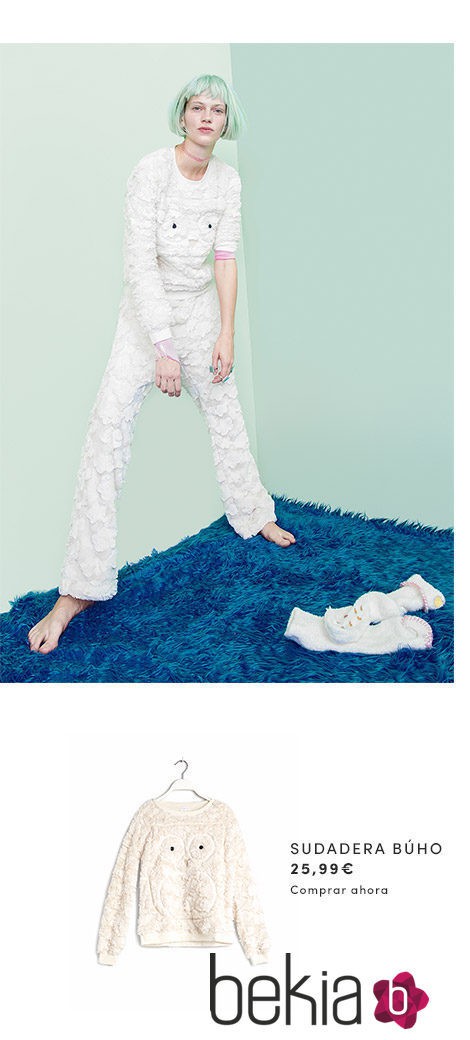 Camiseta blanca buho de la colección otoño/invierno 2015/2016 Sleepwear de Oysho