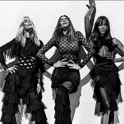 Claudia Schiffer, Cindy Crawford y Naomi Campbell para la colección de Balmain primavera/verano 2016