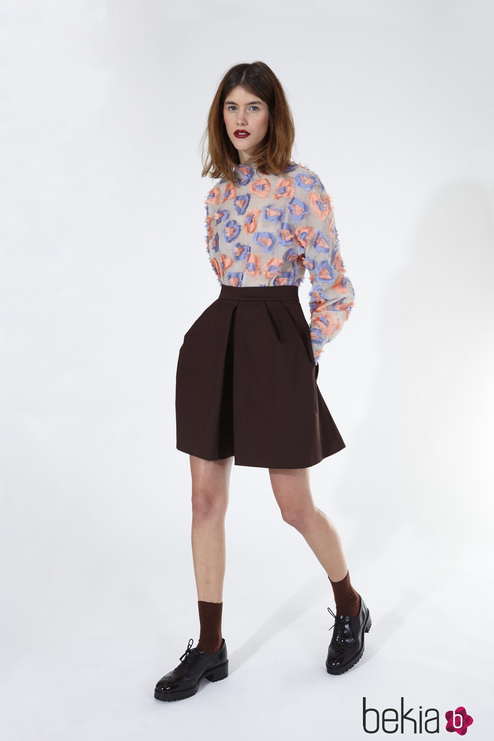 Falda midi y jersey con detalles florales de 2nd LAB by 2nd Skin para primavera/verano 2016