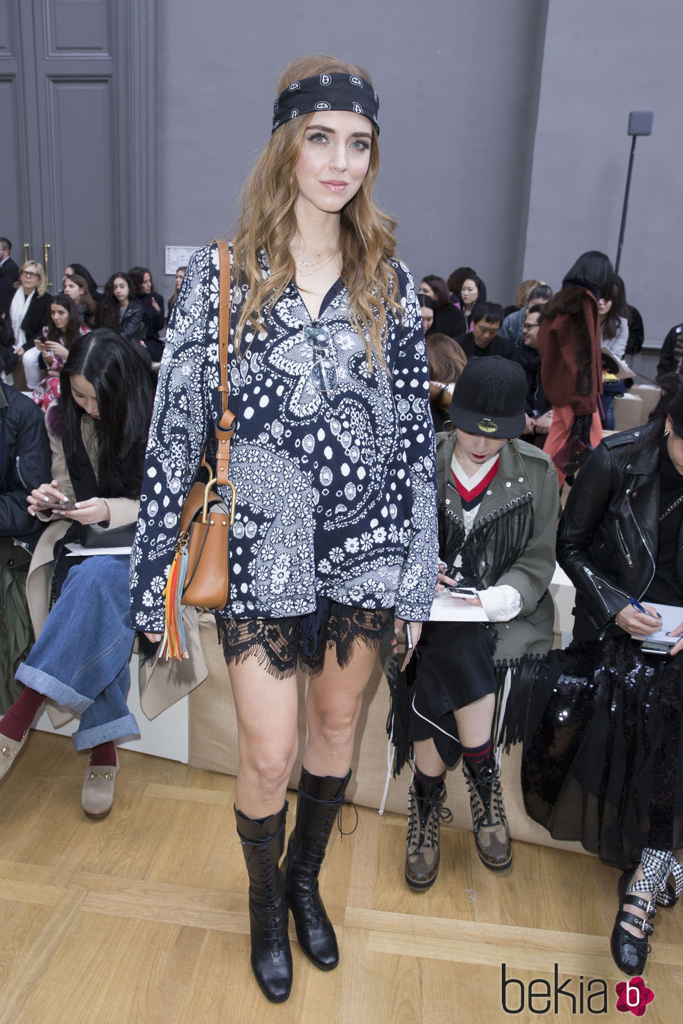 Chiara Ferragni durante la presentación de la colección de Cholé en la Fashion Week Paris