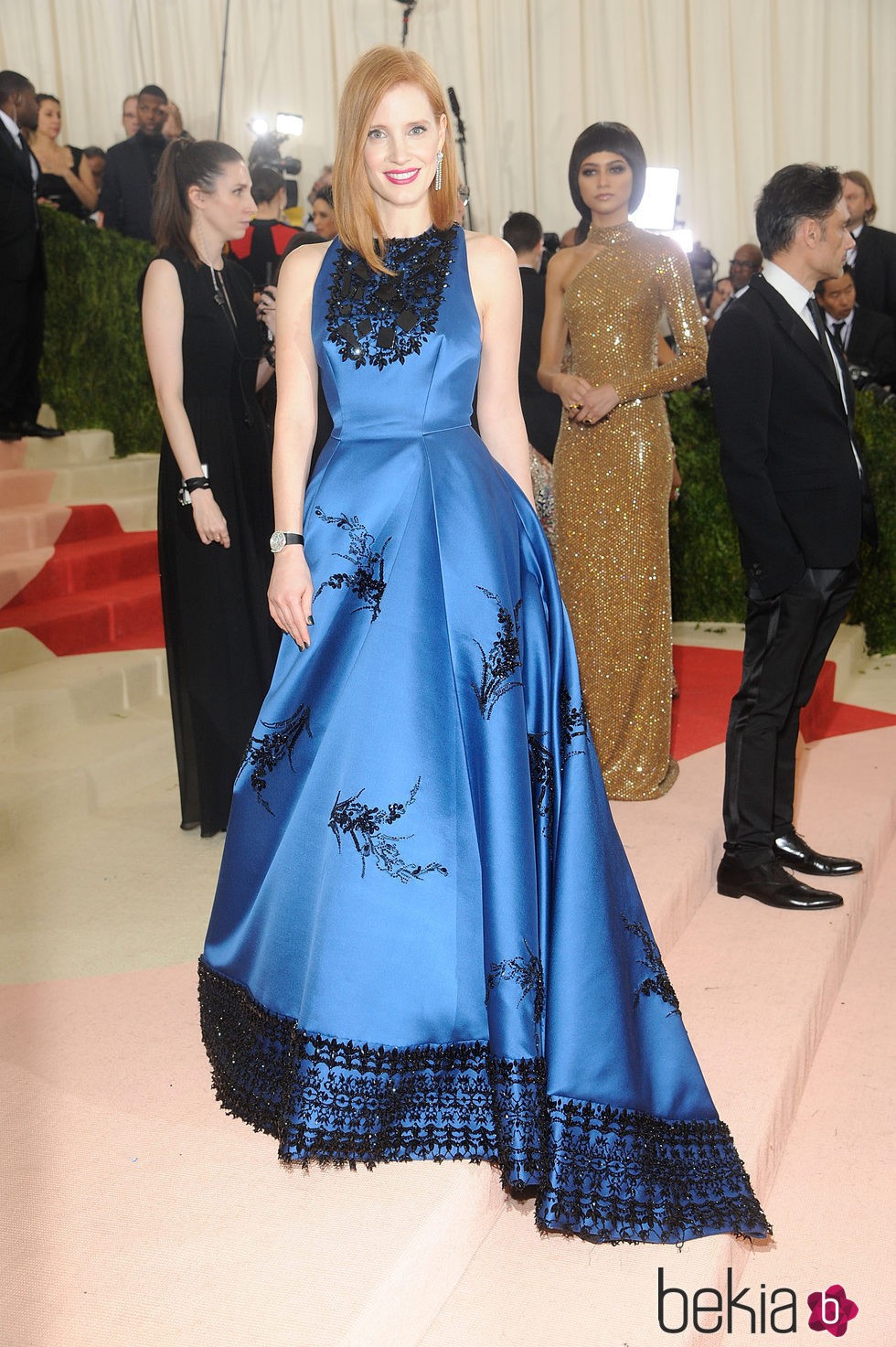 Jessica Chastain en la alfombra roja de la Gala Met 2016