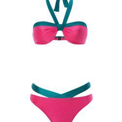 Bikini Bandeau rojo y verde de la nueva colección de verano de Alma Bloom 2016