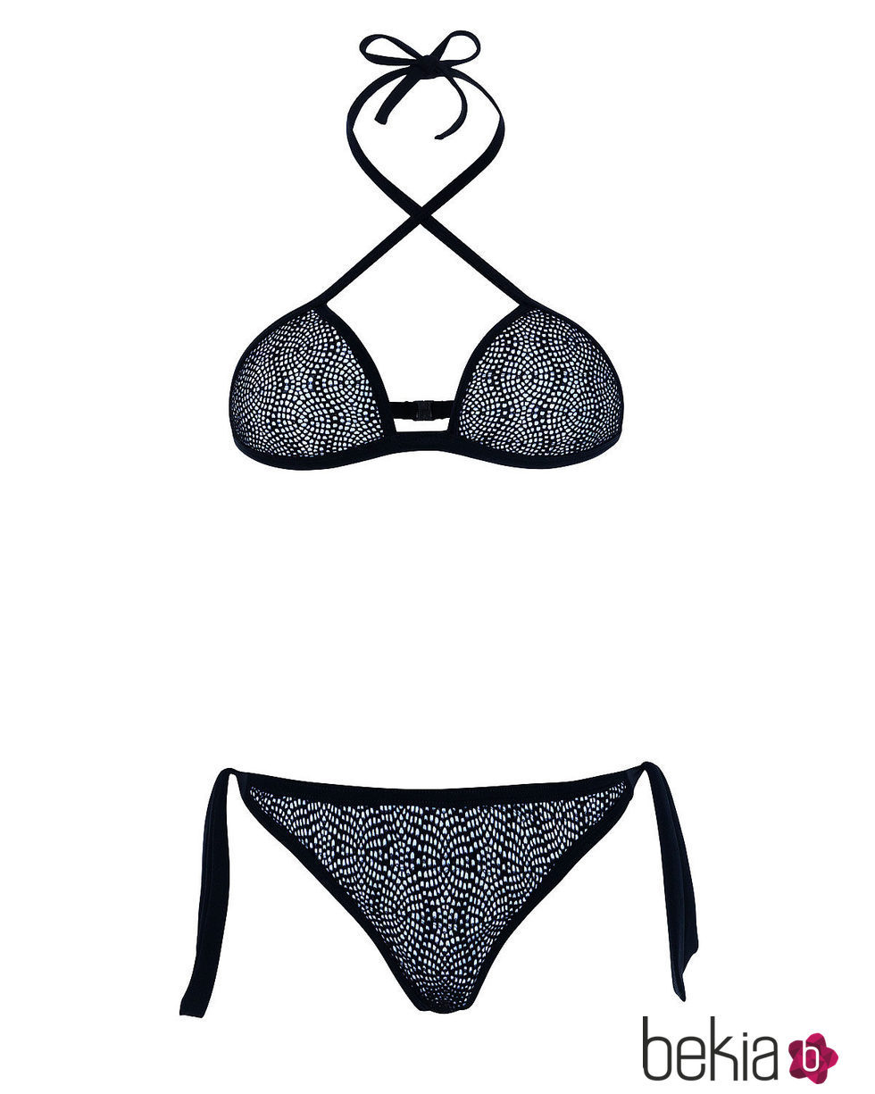 Bikini triángulo blanco y negro de la nueva colección de verano de Alma Bloom 2016