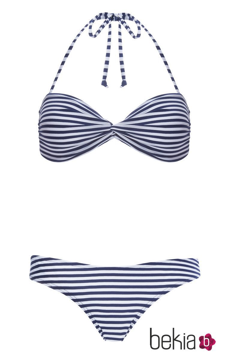 Bikini a rayas azul marino de la temporada de verano 2016 de Primark