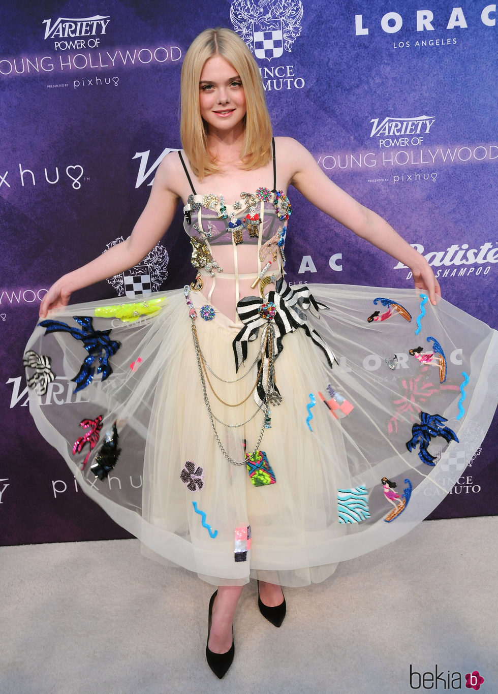 Elle Fanning en una fiesta de la revista Variety