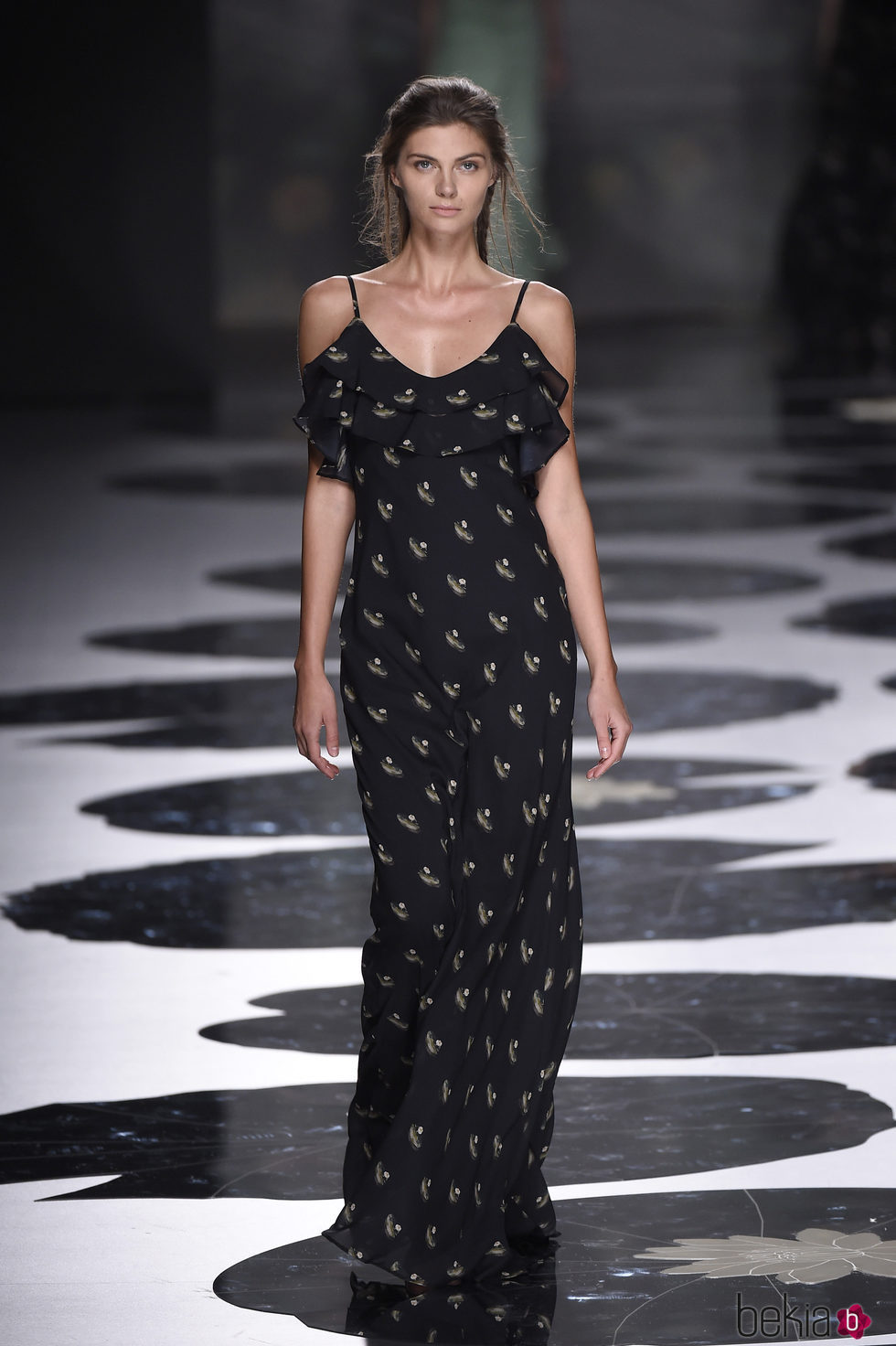 Vestido negro estampado de Ailanto primavera/verano 2017 Madrid Fashion Week