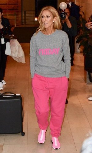 El look de aeropuerto de Celine Dion